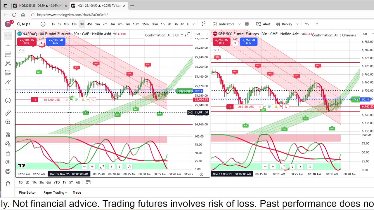 11-17-25 Live Scalp Paper Trading 30 Second chart TradingView Leap contest.