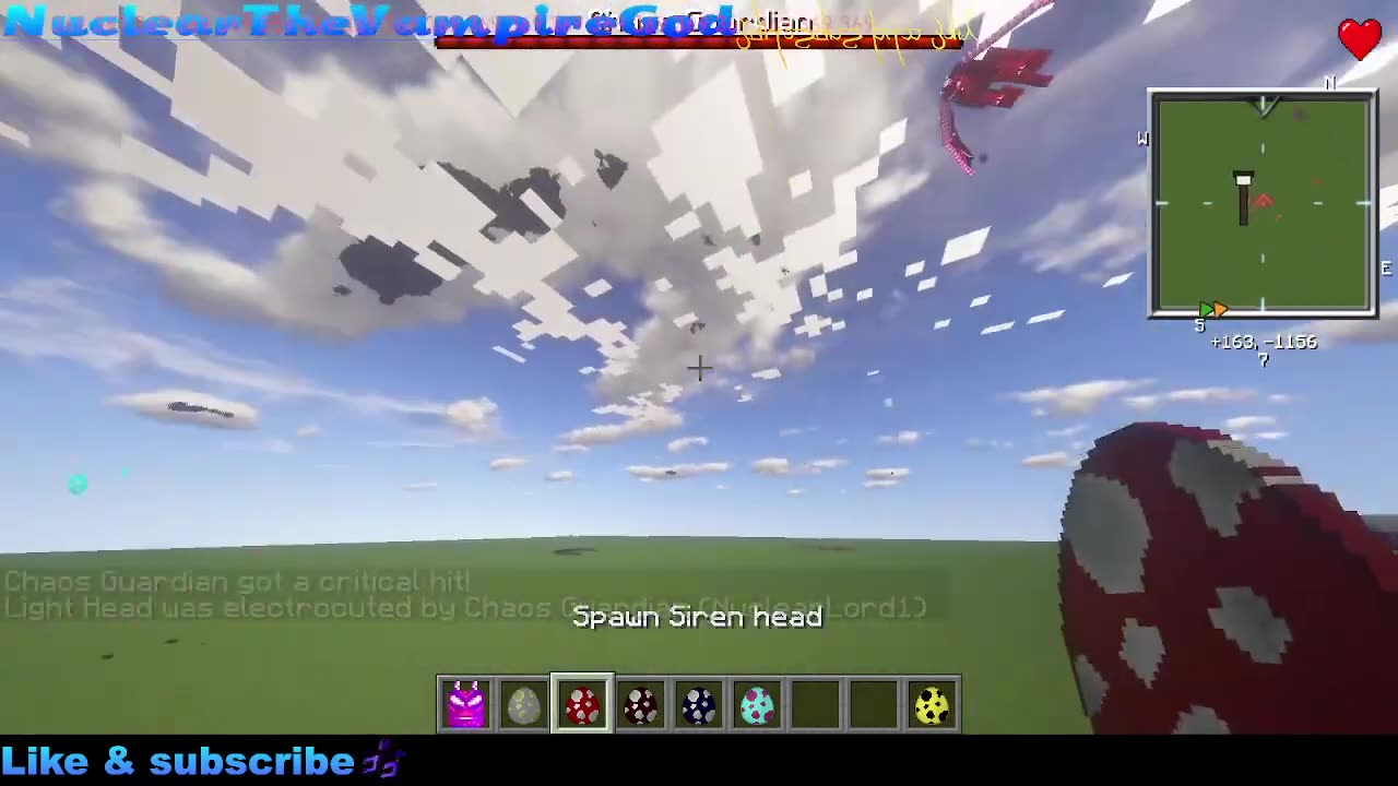 Minecraft Mob Battle Chaos Guardian Vs SirenHead