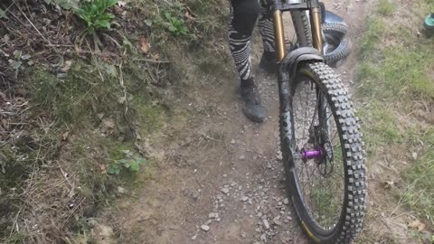 Downhill Mountain Biker’s Back Wheel Explodes