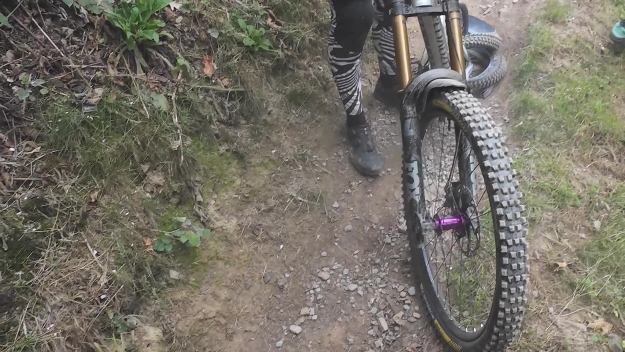 Downhill Mountain Biker’s Back Wheel Explodes