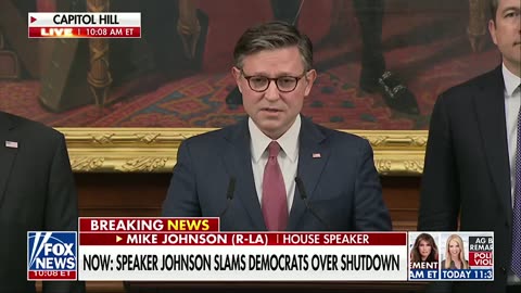 Speaker Johnson drags Chuck Schumer over continuing shutdown