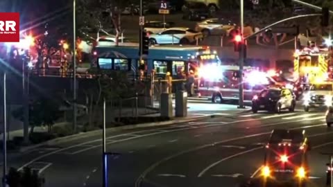 At least 25 people injured after 3-car crash involving shuttle bus near Los Angeles