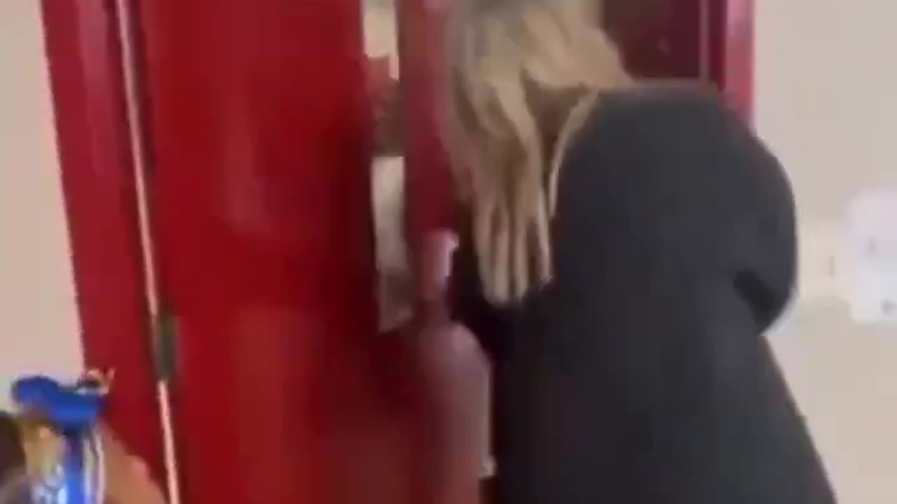 The teacher asks for silence and is knocked down.