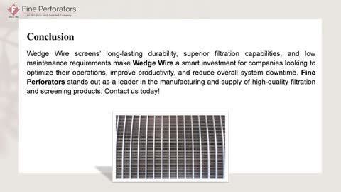 A Comprehensive Guide to Wedge Wire Screens: Technology, Benefits, Applications, and More