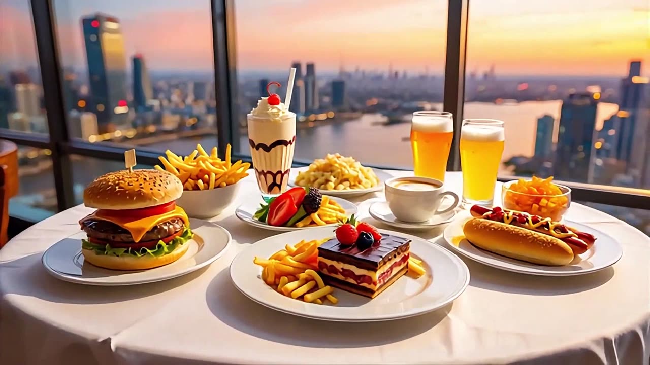Goals for a night out: A table full of delicious food