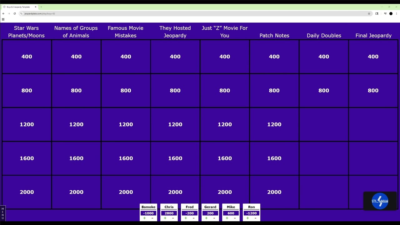 Some nerds play Custom made Jeopardy Epi.25