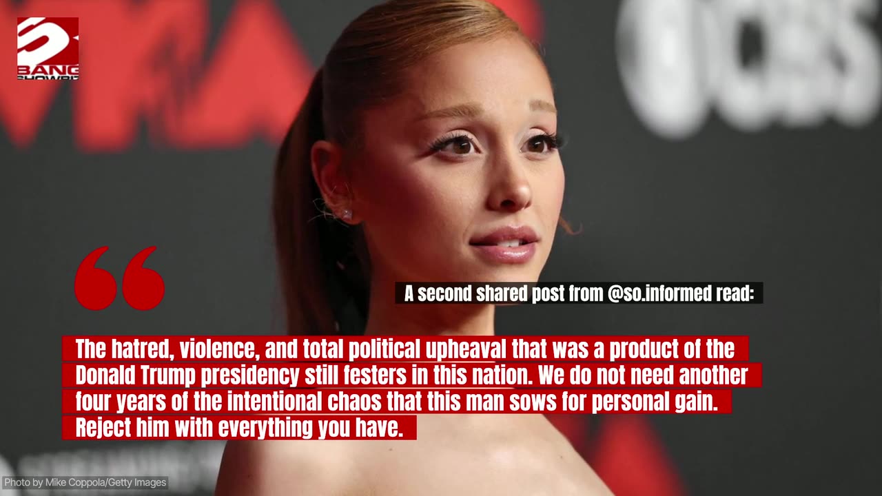 Ariana Grande takes aim at Donald Trump supporters with social media post