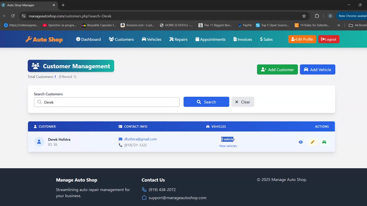 Manage Auto Shop (MAS): How to Add a Customer and Vehicle