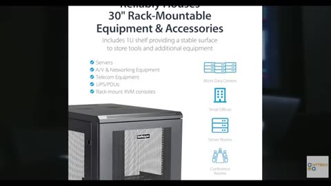 StarTech.com 4-Post 18U Server Rack Cabinet, 19" Data Rack Cabinet Kit for IT /