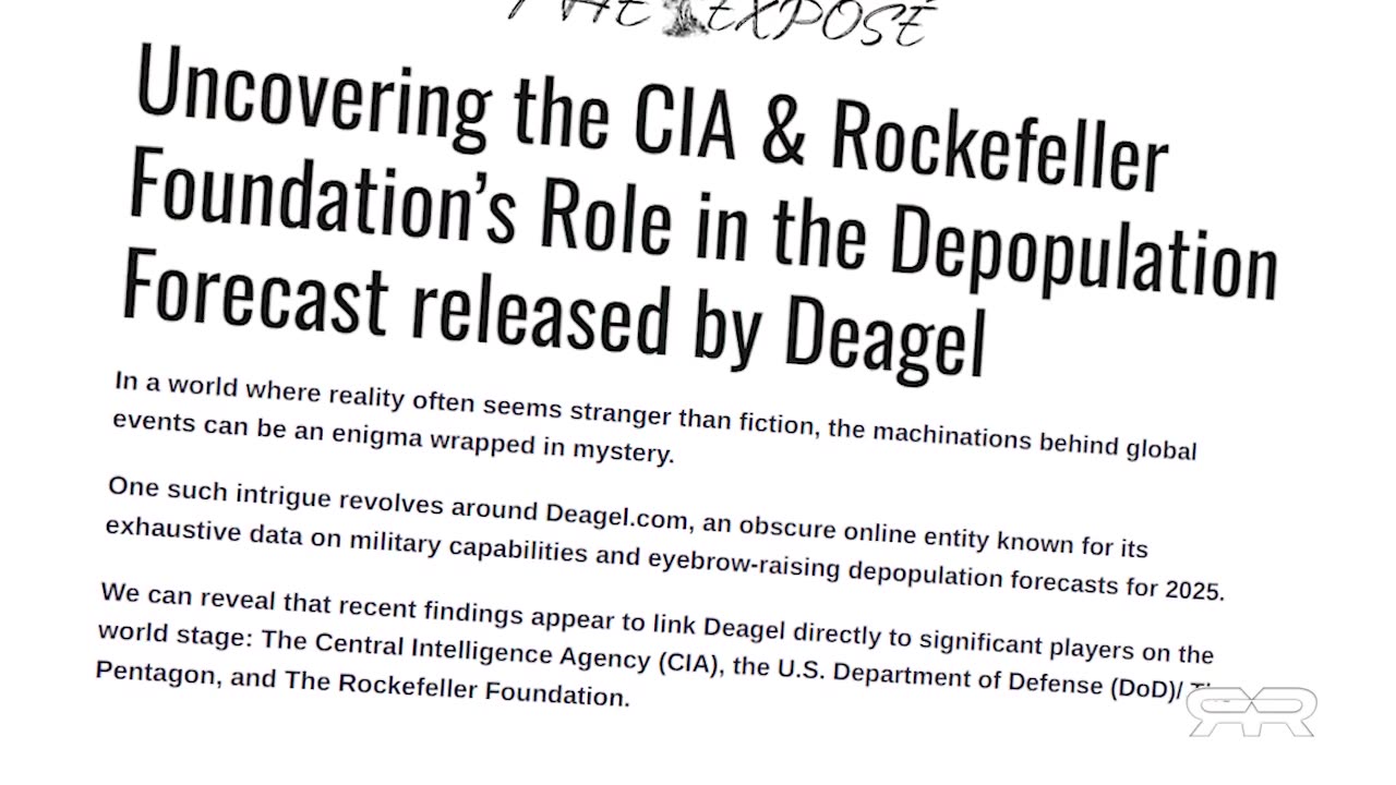 Rockefeller CIA Connections to Deagel Depopulation Forecast.