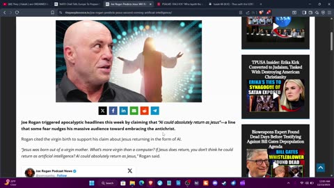 JOE ROGAN SAYS JESUS WILL RETURN AS AI #israelites #lastdays #endtimes #secondcoming #news