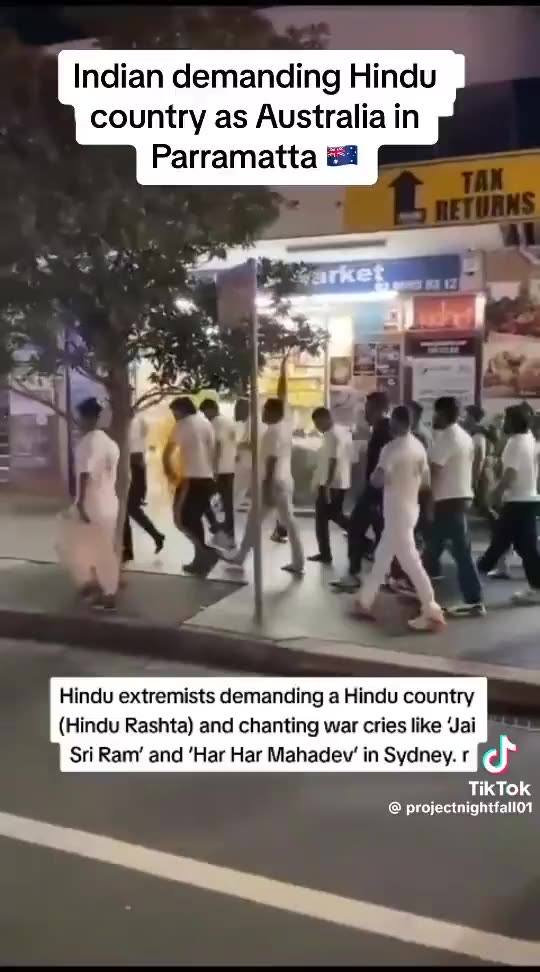 INDIAN INVASION: Indians march down the street and demand Australia become a Hindu Country