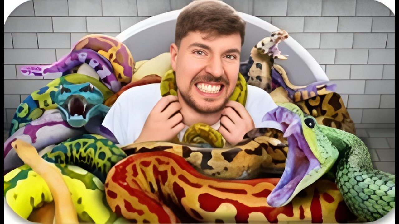 Mr beast sit in around the snakes