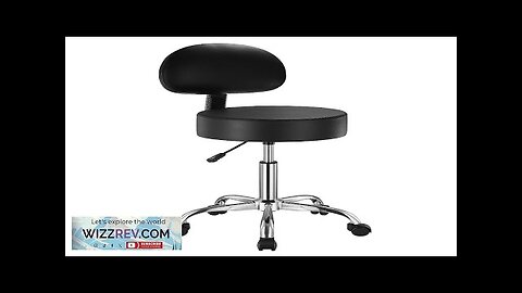 VEVOR Round Rolling Stool Swivel Stool with Backrest Height Adjustable Black Review