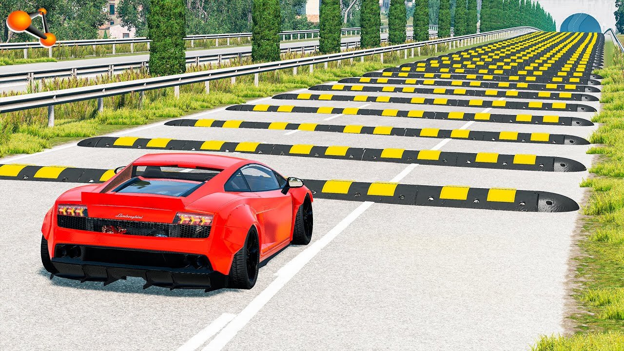 Cars vs 100 Speed Bumps #1 – BeamNG Drive Nation car crash game