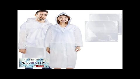 2 Pcs Rain Ponchos for Adults Reusable，White Color EVA Raincoats for Women Review