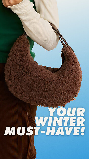 Half Moon Fluffy Wool Winter Handbag