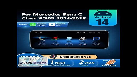 Android 14 Wireless CarPlay For Mercedes Benz C Class W205 2014-2018 Car Review