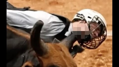 GRAPHIC: Bull rider somehow survives after getting gored in the throat by a bull's horn