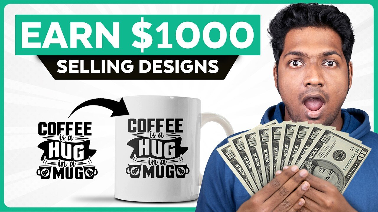 How to Earn $1000/Month by Selling Designs Online | Earn Passive Income