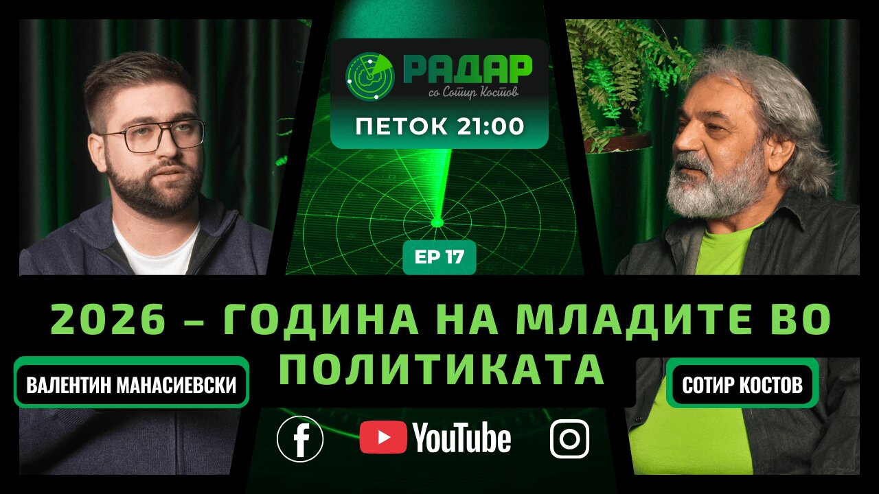 RadarPodcast | РадарПодкаст S01E17, 2026 – Година на младите во политиката со Валентин Манасиевски