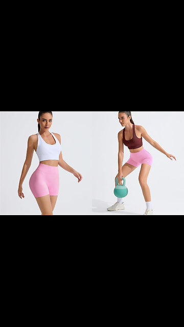 Women Gym Shorts, High-Waisted Workout Shorts for Women, 4 Scrunch Butt Lifting Short