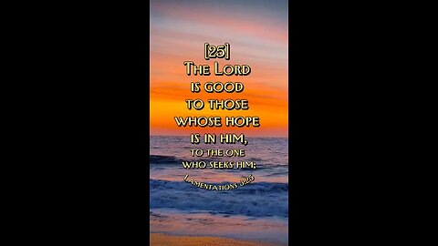 Lamentations 3:25 (NIV)