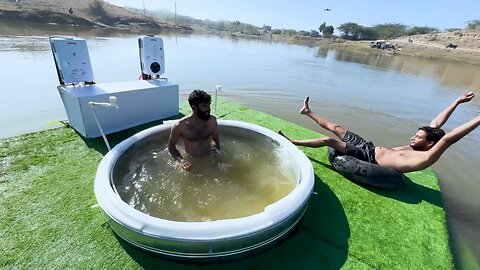 floating hot swimming pool: #for winters #viral