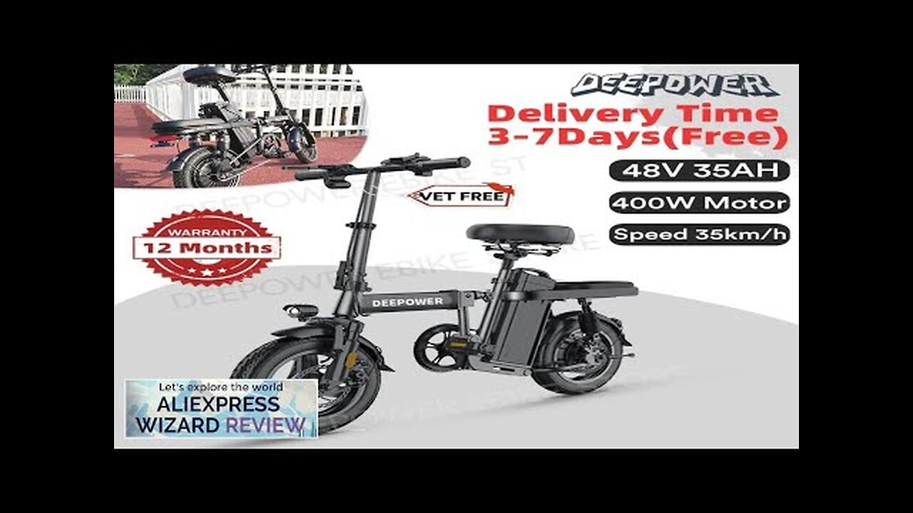 DEEPOWER RS6 Ebike Folding Mini Electric Bicycles 14Inch 48V 15Ah Bike Lithium Review