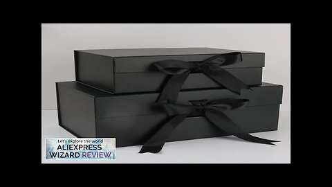 Magnetic Flip ribbon Gift Box Folding Box Black for Birthday Holiday Gifting Review