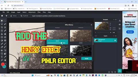 Add the Henry effect to an image in Pixlr Editor