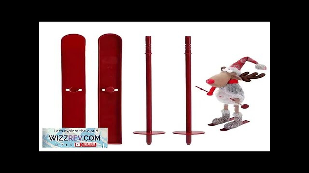 Miniature Snow Skis 2X Sporty Snowboards With Ski Poles Christmas Desktop Ornaments Review