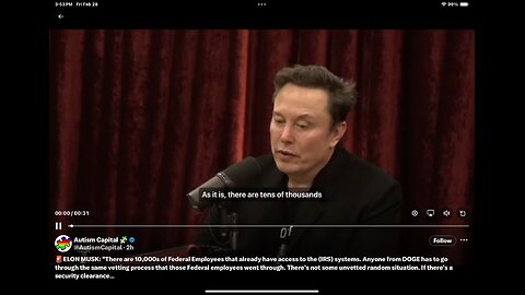 Elon on JRE (Clip) DOGE Security Clearance