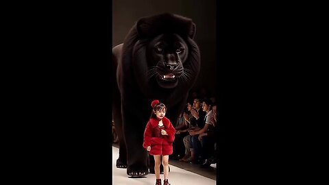 The black lion has been spotted on the catwalk #FashionCatwalk [#agt #lion #baby #fashionshow