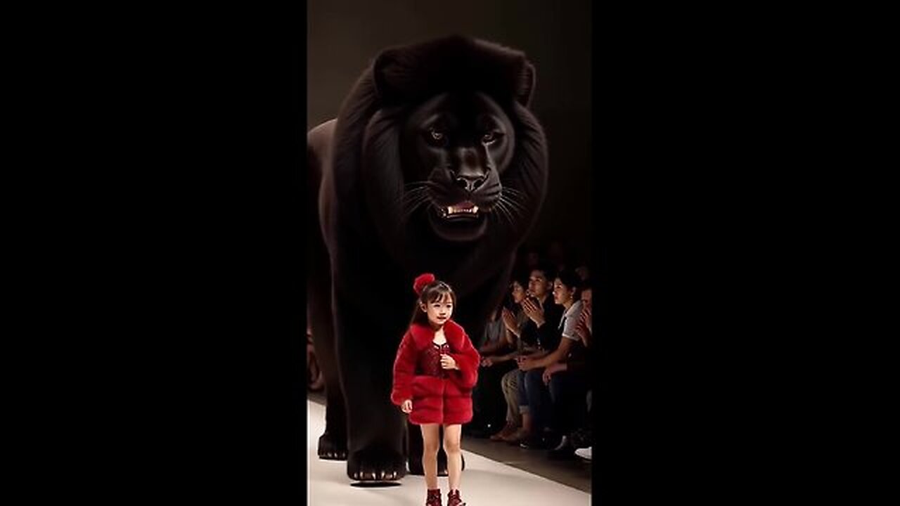 The black lion has been spotted on the catwalk #FashionCatwalk [#agt #lion #baby #fashionshow