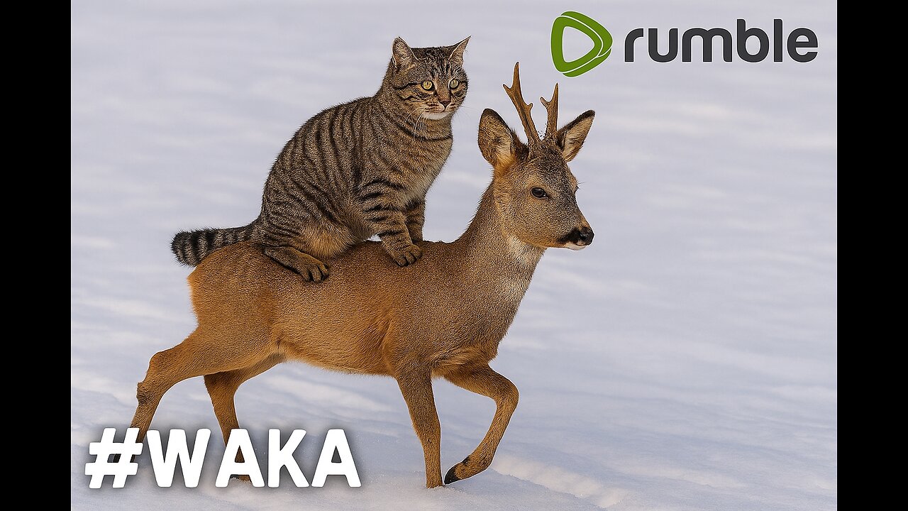 Tabby Cat Deer Snow Winter Forest