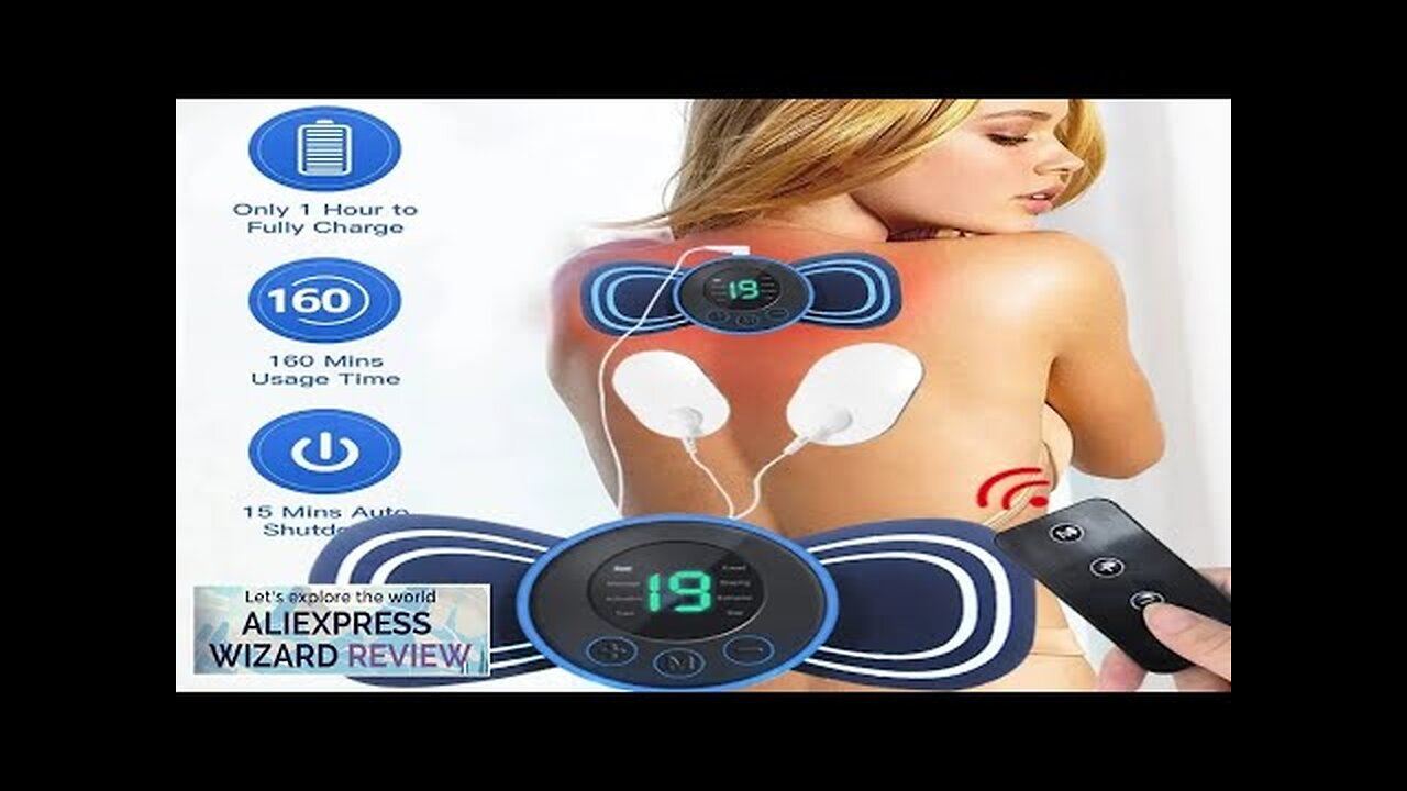 Mini Neck Massager Electric Muscle Stimulator Cervical Massage Patches Massage Pads Remote Review