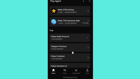 new mining mini app bot telegram play agent