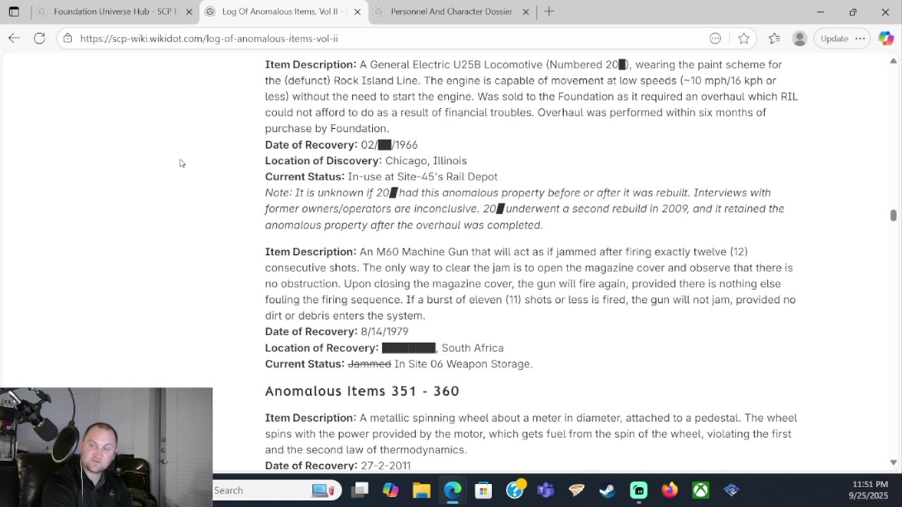 SPC Foundation - Log of Anomalous Items, Vol. 2 (301-350)