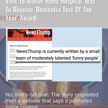 Fact Check: WH Did NOT Confirm Trump Visit To Hospital Was To Receive 'Dementia Test Of The Year'