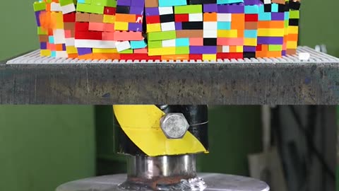 Hydraulic press against lego blocks💀 #ASMR ##Psychological_comfort #Great content