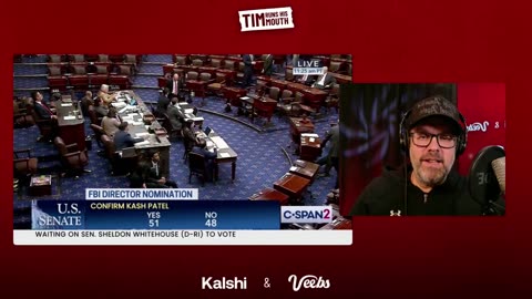 LIVE: Kash Patel Confirmation Vote! Watch-a-long party! Powered by @VeebsApp and @Kalshi