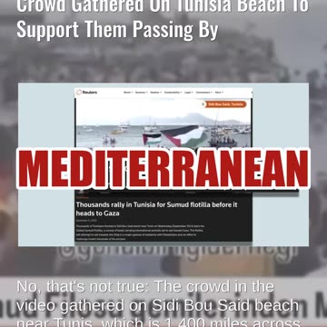 Fact Check: Video Does NOT Show Arrival Of Samud Flotilla In Gaza -- Crowd Gathered On Tunisia Beach