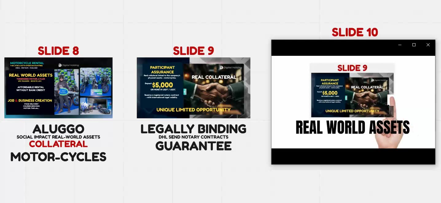 DIGITAL HOLDING - TOKENIZING REAL-WORLD-ASSETS - FRANCHISE MOTOR-CYCLES NOW - TOP TEAM ROB BUSER
