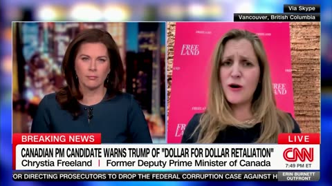 Chrystia Freeland threatens Trump and the USA with Tariffs