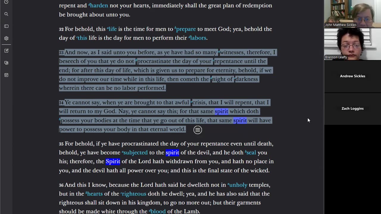 Scripture Study 2025-12-20 Sabbaths & Tabernacled