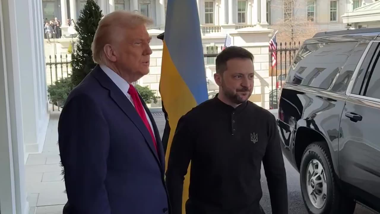 President Donald J. Trump greets Ukrainian President Zelenskyy at the White House.