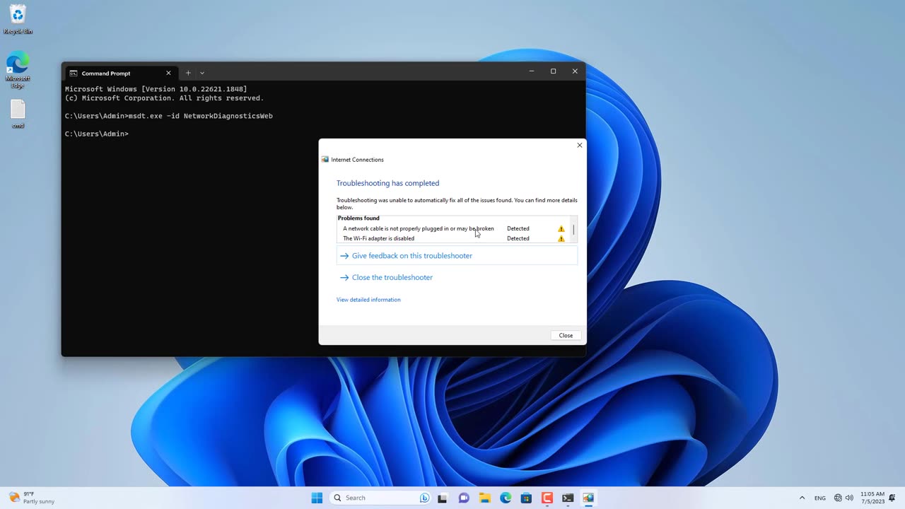 CMD Fix No Internet on Windows 11 10 with only 1 command