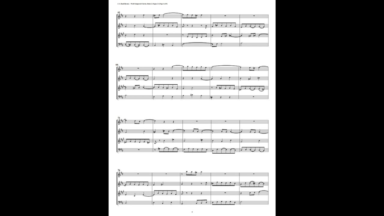 J.S. Bach - Well-Tempered Clavier: Part 2 - Fugue 21 (Double Reed Quartet)