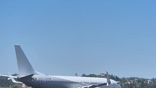 Fly 4 Boeing 737-800 Takes Off Corfu International Airport 2024